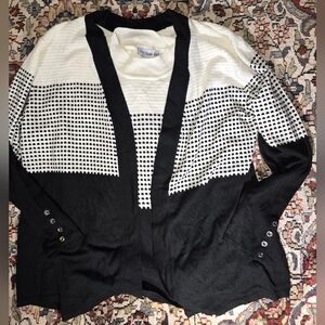 Southern Lady Black and White Patterned Cardigan
